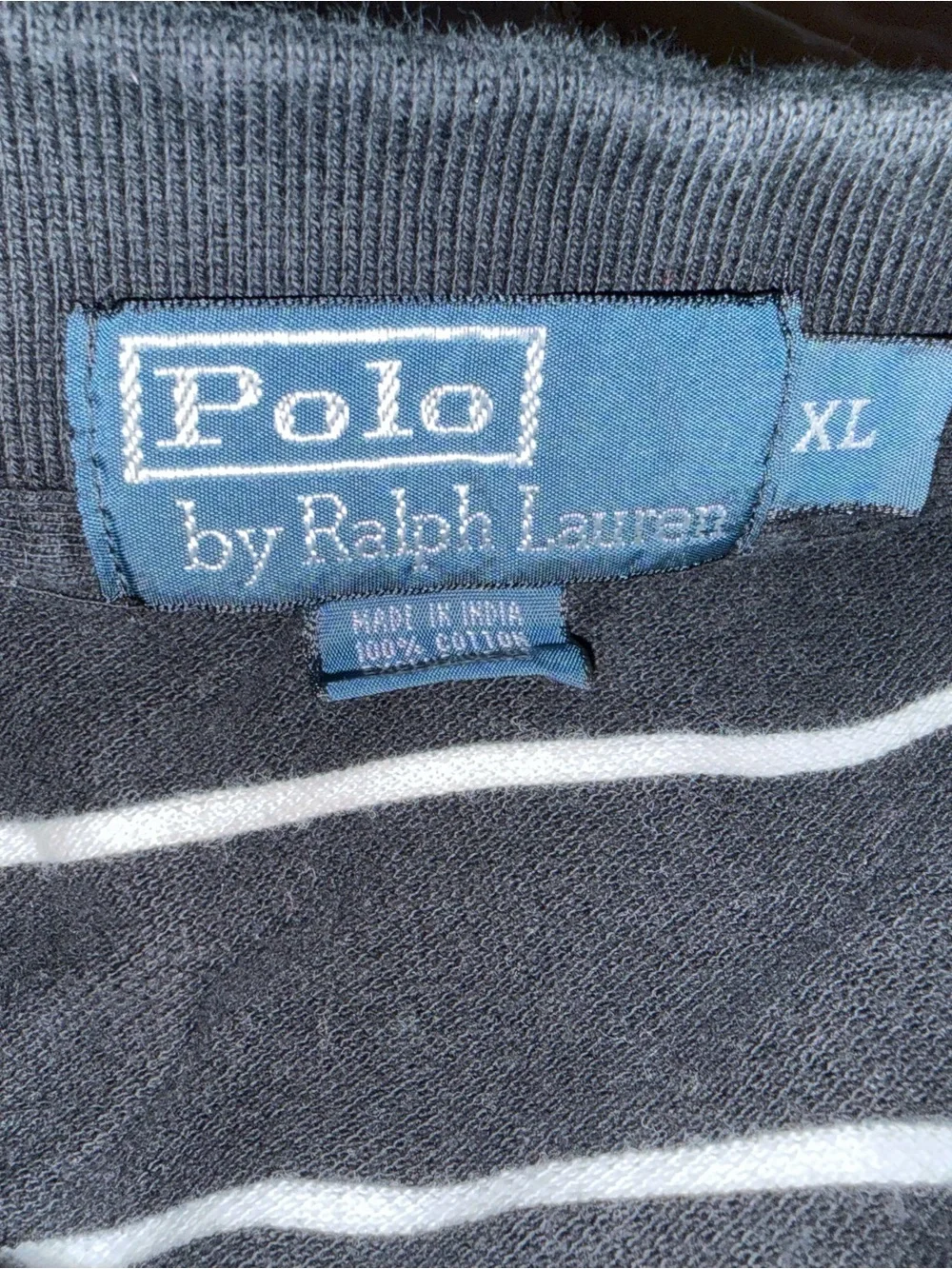 Ralph Lauren Black and White Striped Polo Shirt